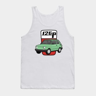 126P Car maluch 126 light green Tank Top